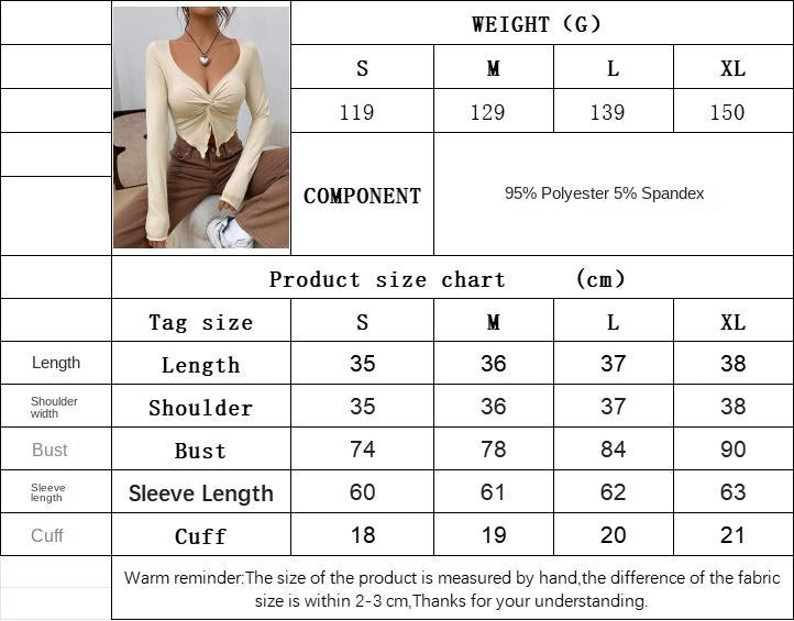 GUJI—-82 Women's 2024 Fall/Winter New Slim Fit V-Neck Knotted Fashion Knit Cropped Long Sleeve Topfashion baggy shirt regular sleeve fashion