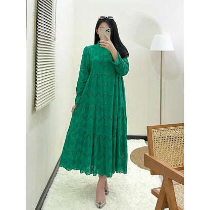 GUJI—30 Fashionable Women's Embroidered Lace Dress Pretty Dress Fashion she in