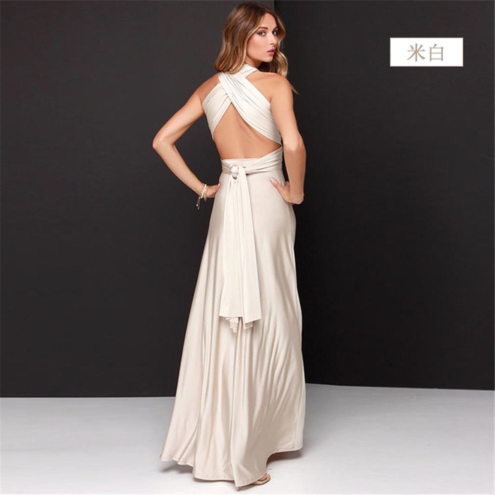 GUJI—329 Best-Selling Multi-Way Strappy Cross-Back Sexy Bandage Maxi Dress