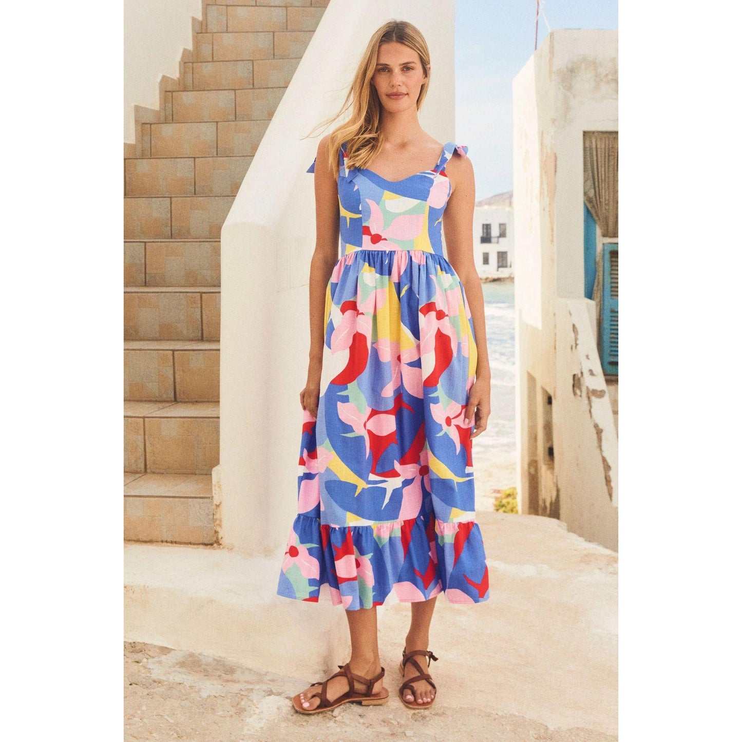 GUJI—246 Sleeveless Printed Maxi Dress rula clothes work dress