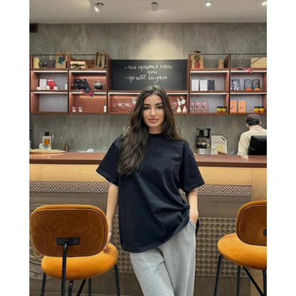 GUJI—-71 Hot-Selling Loose Round Neck Casual Short Sleeve T-Shirt With Dripping Letter Print For Women Wholesalefashion