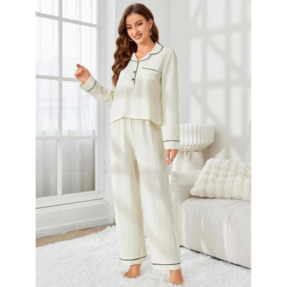 GUJI—277 Women's Long Sleeve Cardigan And Pants Pajama Set - Autumn/Winter Loungewear Pajamas Sleepwear nightgowns