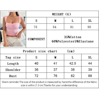 GUJI—-87 Sexy Bad Girl Design Front Pleated Backless Slim Fit Tank Top Straps Crop Vest Tank & Tube Topsfashion slim-fitting fashion halter solid