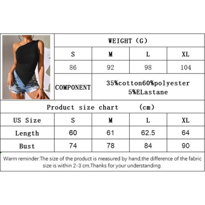 GUJI—-81 Women's 2024 Fall/Winter New Slim Fit Asymmetrical Off-Shoulder Sexy Tank Topfashion mitsycroptop baggy shirt wardrobe staple blusas linda regular sleeve fashion