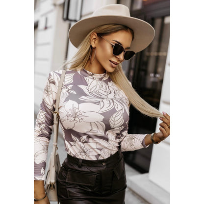 GUJI—-112 New Autumn/Winter Slim Fit Long Sleeve Top With Printfashion Solid Chic T-shirts