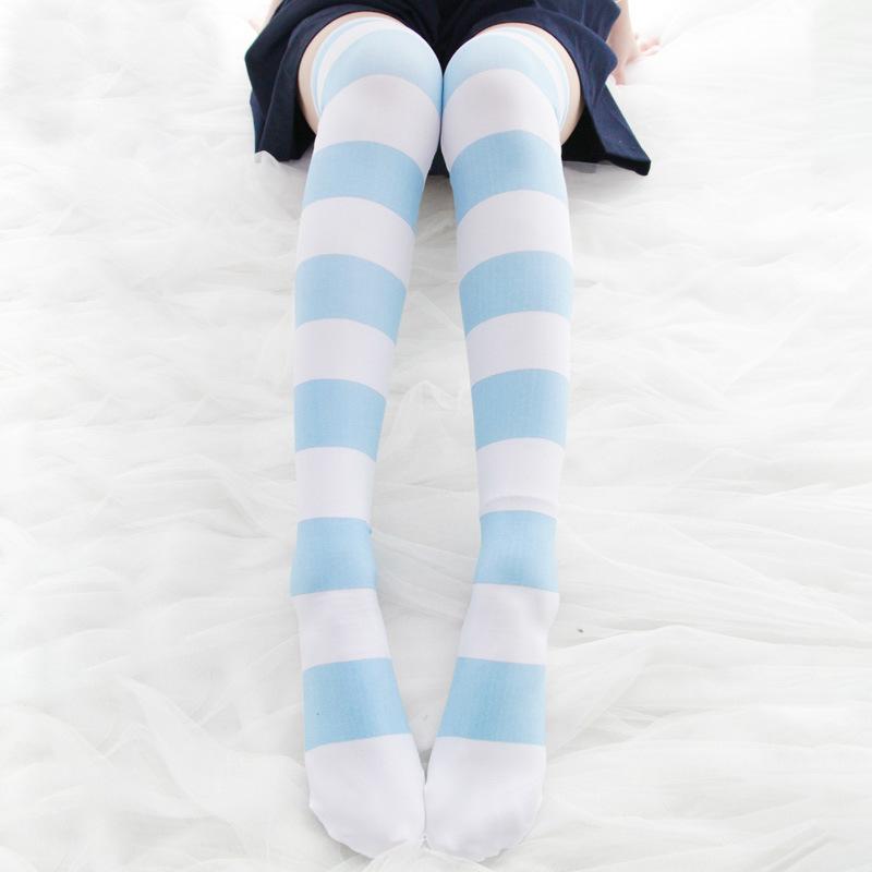 GUJI—309 Over-the-Knee Cat Paw Print High Socks