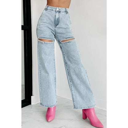 GUJI—65 2024 Spring/Summer Fashion Casual Ripped Straight-Leg Women's Jeans Women S Denim Fashionnovajeans Perfect Denimfashion businesscasual outfits sexy jeans