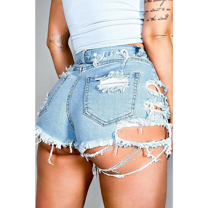 GUJI—67 Bestselling Women's Denim Shorts 2024 Summer New Fashion Trendy High-Waisted Ripped Frayed Edge Shorts Women S Cropped Denim Casual Low Waist Jeansfashion