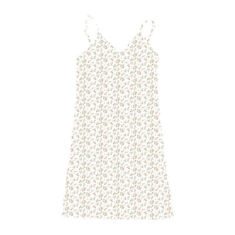 GUJI—330 Fashion V-Neck Floral Print Spaghetti Strap Dress