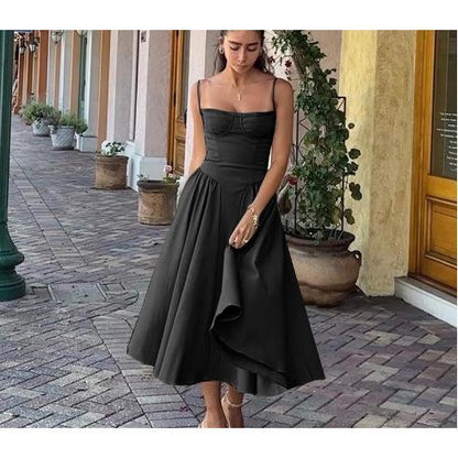 GUJI—148 New Slim-Fit Fashionable Spaghetti Strap Dressfashion Dress Shopping Date Dress halter regular casual dresses halter party crew neck fashion stylish dresses