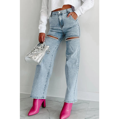 GUJI—65 2024 Spring/Summer Fashion Casual Ripped Straight-Leg Women's Jeans Women S Denim Fashionnovajeans Perfect Denimfashion businesscasual outfits sexy jeans