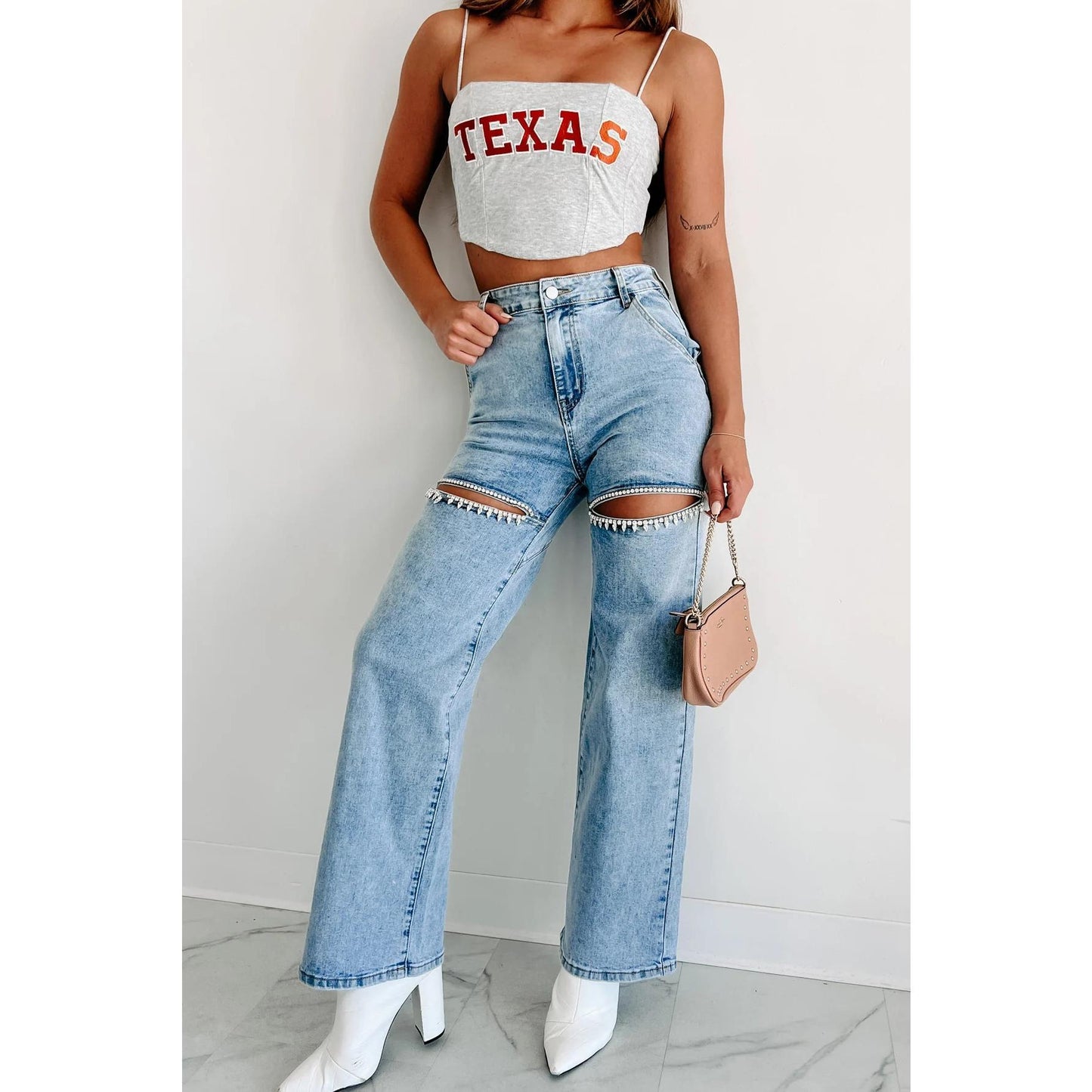 GUJI—65 2024 Spring/Summer Fashion Casual Ripped Straight-Leg Women's Jeans Women S Denim Fashionnovajeans Perfect Denimfashion businesscasual outfits sexy jeans