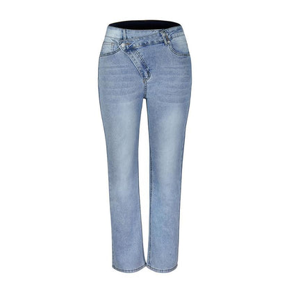 GUJI—213 Fashion Women's Stretch Straight-Leg Denim Jeans businesscasual outfits sexy jeans