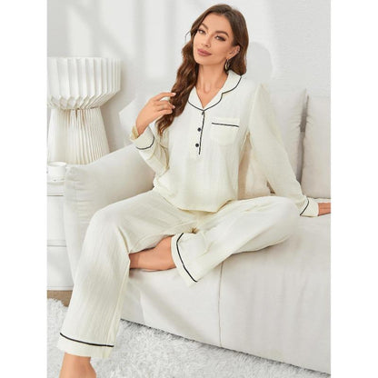 GUJI—277 Women's Long Sleeve Cardigan And Pants Pajama Set - Autumn/Winter Loungewear Pajamas Sleepwear nightgowns