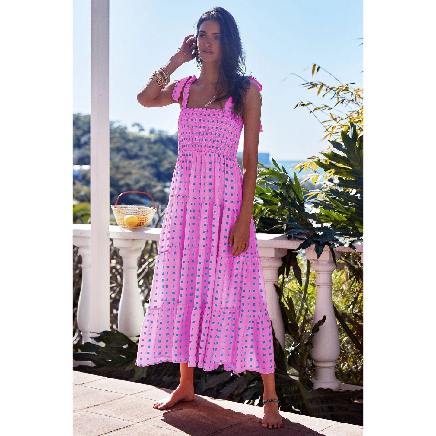 GUJI—246 Sleeveless Printed Maxi Dress rula clothes work dress