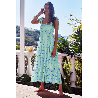 GUJI—246 Sleeveless Printed Maxi Dress rula clothes work dress