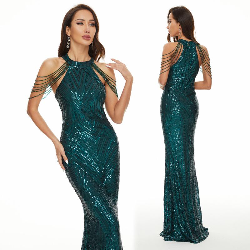 GUJI—310 Mermaid Gown – Classic Long Formal Dress For Performances, Banquets, And Events hautecouturedress