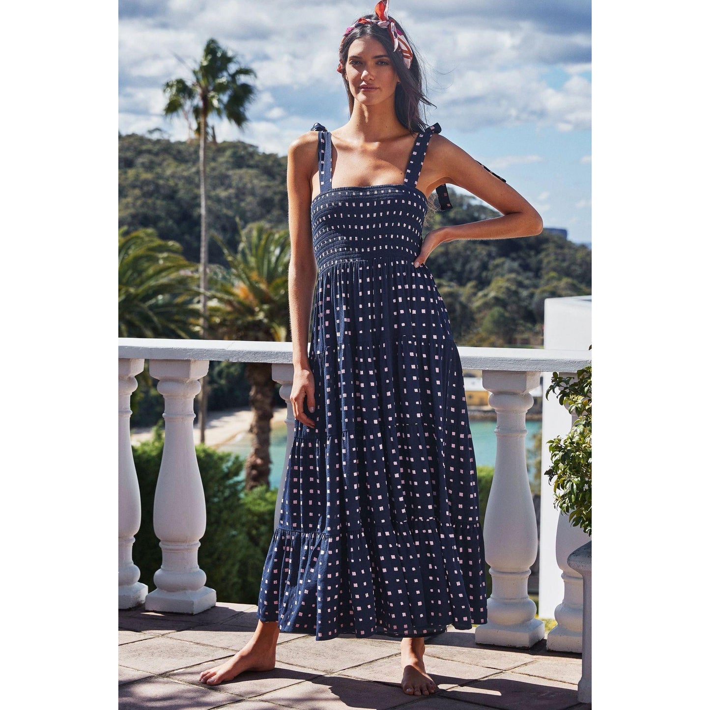 GUJI—246 Sleeveless Printed Maxi Dress rula clothes work dress