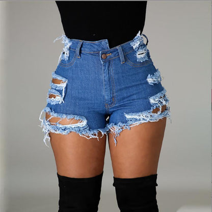 GUJI—67 Bestselling Women's Denim Shorts 2024 Summer New Fashion Trendy High-Waisted Ripped Frayed Edge Shorts Women S Cropped Denim Casual Low Waist Jeansfashion