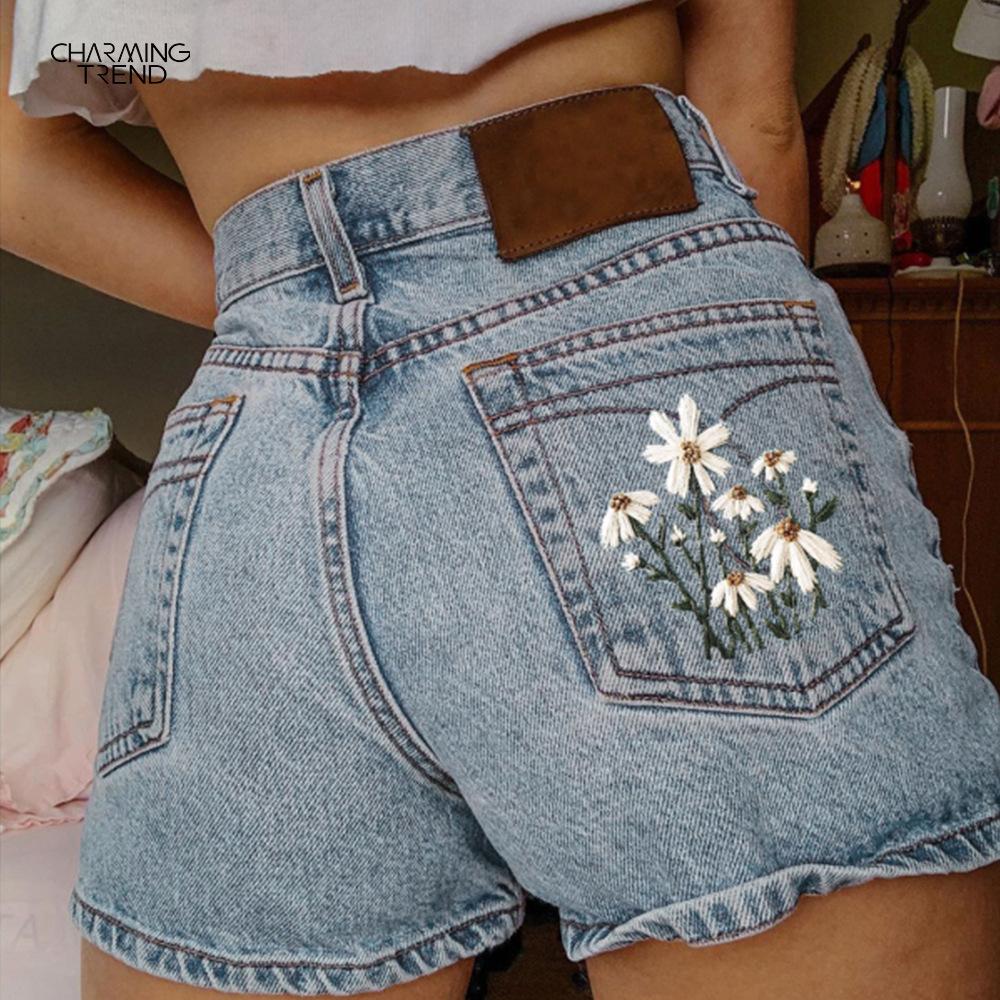 GUJI—339 Vintage Multi-Pocket Printed Denim Shorts