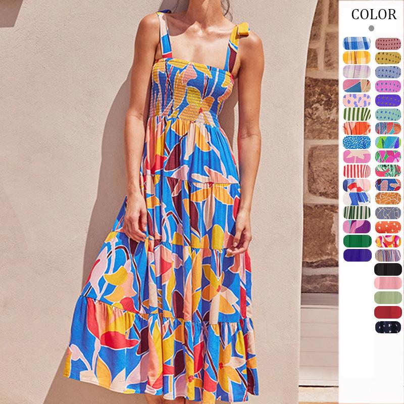 GUJI—246 Sleeveless Printed Maxi Dress rula clothes work dress