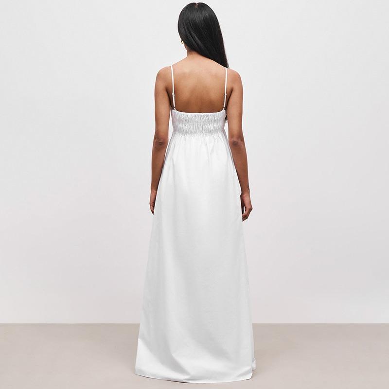 GUJI—387 Solid Color Backless Sleeveless Spaghetti Strap Dress