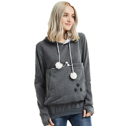 GUJI—335 Meow Planet Show Cat-Dog Fleece-Lined Hoodie For Women