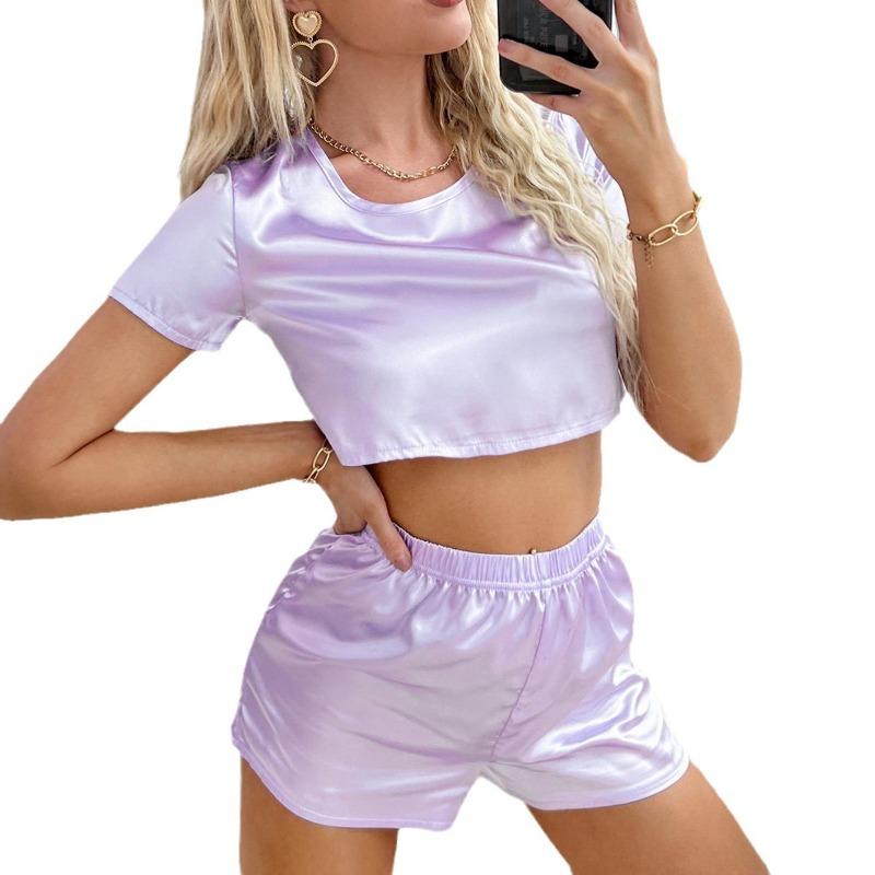 GUJI—271 Women's Summer Short-Sleeve Top And Shorts Pajama Set Pajamas nightgowns